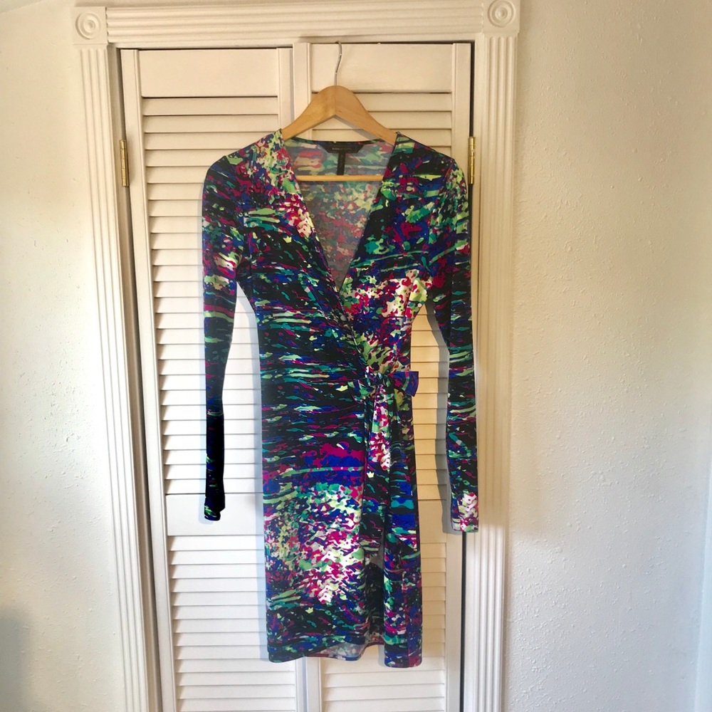 BCBGMaxAzria Printed Adele Wrap Dress.